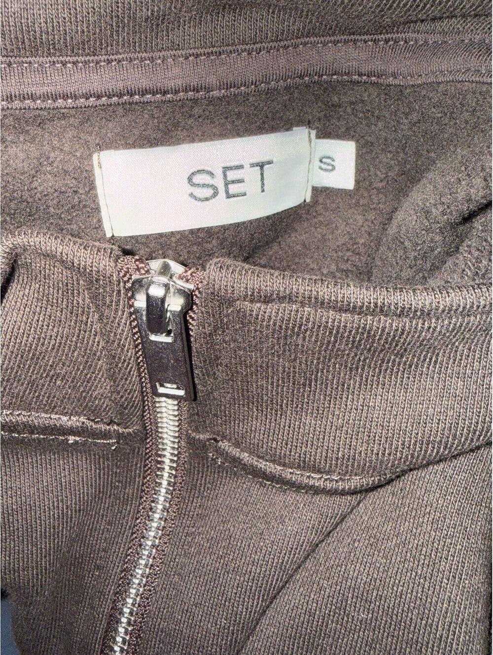 SET Active Sportbody Half Zip Sweatshirt Brown Cropped Pullover Size S N - Picture 4 of 4